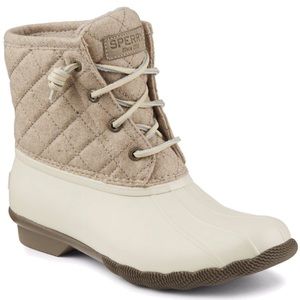 Sperry Saltwater Quilted Duck Boot in Oyster